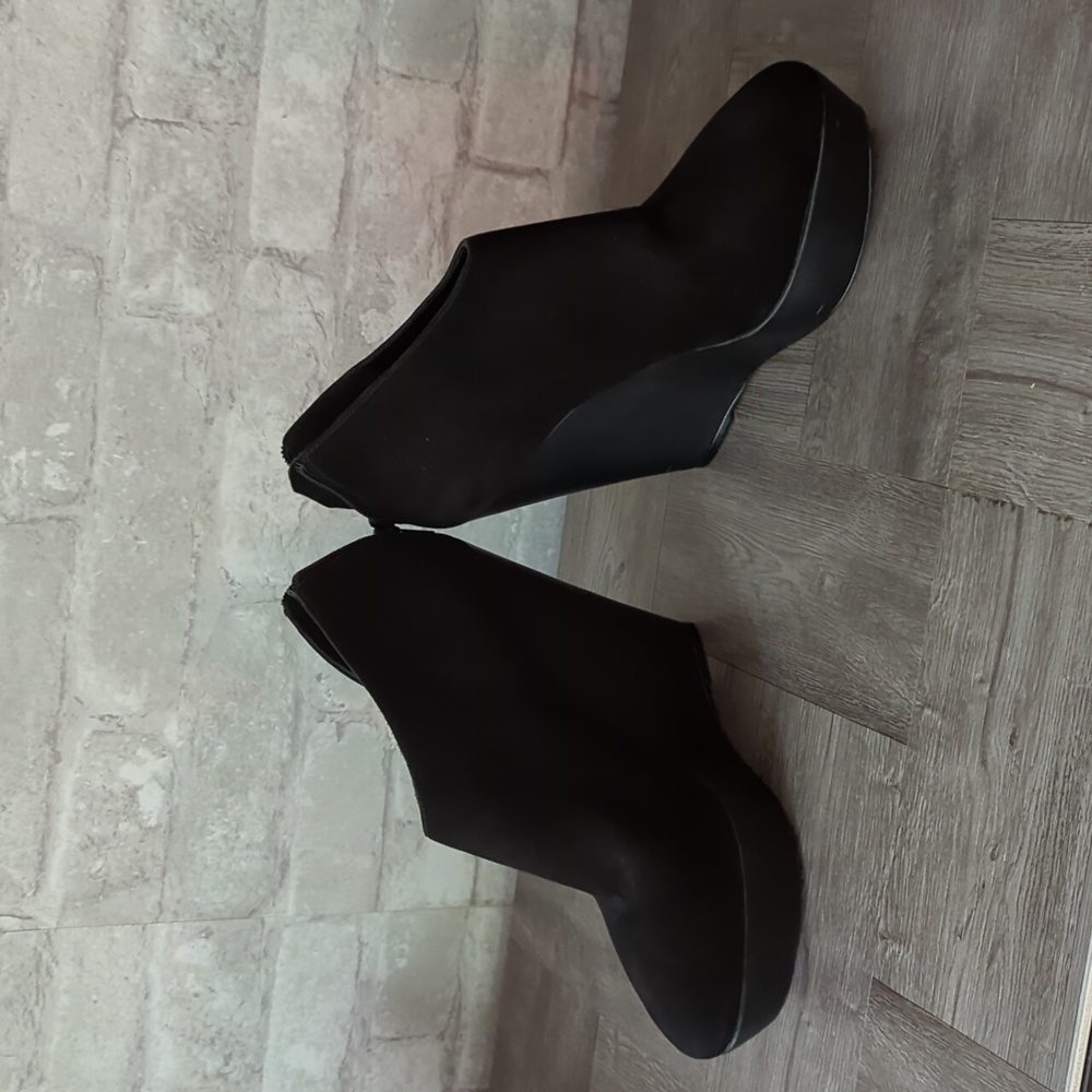 Leoffler Randall Nubuck Leather Platform Wedge Bootie - Picture 2 of 14